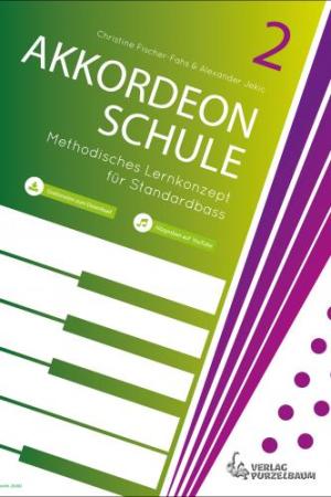 Akkordeonschule Band 2, Alexander Jekic, Christine Fischer-Fahs, Schulwerk für Akkordeon, Standardbass MII, leicht, Anfänger, Akkordeonunterricht, Fortsetzung, Akkordeon Noten