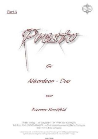 Presto, Werner Heetfeld, Spielstück, Akkordeon-Duo, Standardbass MII, Originalkomposition, mittelschwer, Akkordeon Noten