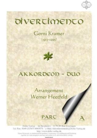 Divertimento, Gorni Kramer, Werner Heetfeld, Spielstück, Akkordeon-Duo, Standardbass MII, mittelschwer, Akkordeon Noten