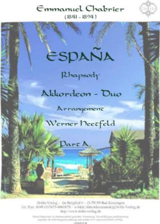España Rhapsody, Emmanuel Chabrier, Werner Heetfeld, Spielstück, Akkordeon-Duo, Standardbass MII, schwer, Akkordeon Noten