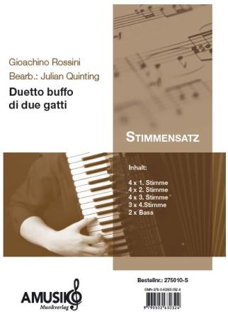 Duetto buffo di due gatti, Gioachino Rossini, Julian Quinting, Akkordeon-Ensemble, Akkordeon-Orchester, Katzenduett, mittelschwer, Akkordeon Noten