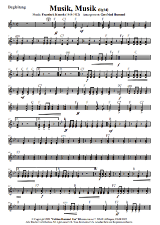 Musik, Musik, Frantisek Kmoch, Gottfried Hummel, Akkordeonorchester, Marsch, Marschmusik, Evergreen, leicht-mittelschwer, Akkordeon Noten
