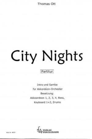 City Nights, Thomas Ott, Akkordeon-Orchester, Samba, Latin-Rhythmen, leicht-mittelschwer, Originalkomposition, Originalmusik, Akkordeon Noten, Cover