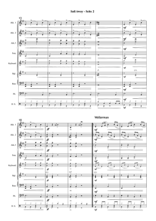 Sail Away - Die Songs der weiten Meere, Gottfried Hummel, Akkordeonorchester, Medley, Potpourri, Shantys, Seemannslieder, Piraten, Kaperfahrt, leicht-mittelschwer, Akkordeon Noten