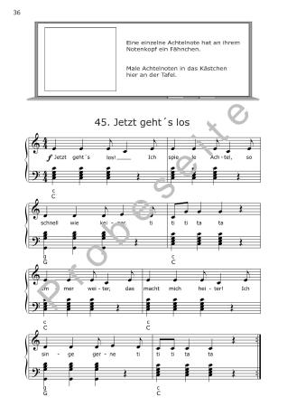 Akkordeonschule Band 1, Gerriet Heuten, Schulwerk für Akkordeon, Lehrwerk, sehr leicht, ​für Kinder, Vorschule, Grundschule, Akkordeonunterricht, Akkordeon spielen lernen, Akkordeon Noten, Demoseite