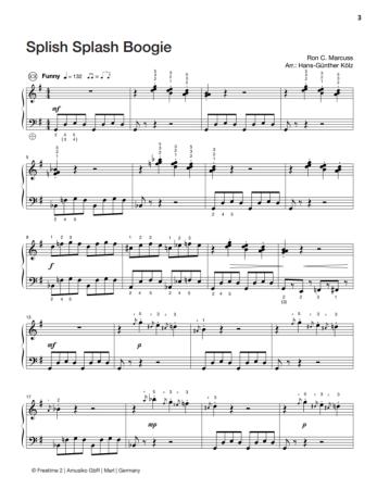 Freetime 2, Hans-Günther Kölz, Spielheft für Akkordeon-Solo mit Melodiebass (MIII), C-Griff, Umsteiger, leicht-mittelschwer, linke Hand, Fingersätze, QR-Codes, Videos mit Matthias Matzke, Soloband, Akkordeon Noten, Notenbeispiel