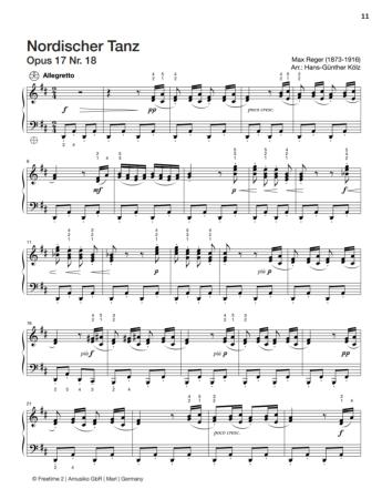 Freetime 2, Hans-Günther Kölz, Spielheft für Akkordeon-Solo mit Melodiebass (MIII), C-Griff, Umsteiger, leicht-mittelschwer, linke Hand, Fingersätze, QR-Codes, Videos mit Matthias Matzke, Soloband, Akkordeon Noten, Probeseite