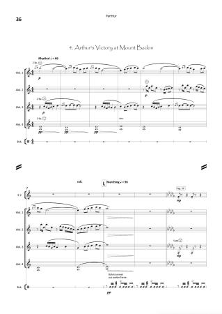 The Legend Of King Arthur, Ian Watson, Akkordeon-Orchester, Suite in 4 Sätzen, König Artus, Artus-Legende, London Accordion Orchestra, mittelschwer-schwer, Wertungsstück, Wettbewerbsliteratur, Orchesternoten, Musiknoten, Akkordeon Noten, Blick in Satz 4