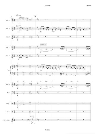 Imagine, John Lennon, Yoko Ono, Hans-Günther Kölz, Akkordeon-Orchester, Gänsehautmusik, Protestsong, Hoffnung, Frieden, Friedensbewegung, mittelschwer, Akkordeon Noten, Megahit, Beispielseite