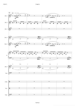 Imagine, John Lennon, Yoko Ono, Hans-Günther Kölz, Akkordeon-Orchester, Gänsehautmusik, Protestsong, Hoffnung, Frieden, Friedensbewegung, mittelschwer, Akkordeon Noten, Megahit, Notenbeispiel