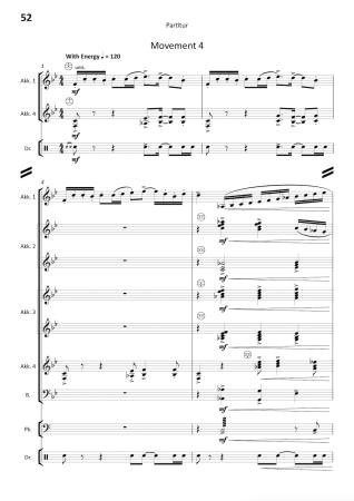 Totems, Ian Watson, Akkordeon-Orchester, Auftragskomposition, Oberstufe, schwer, Wertungsstück, Wettbewerbsliteratur, Originalkompostion, Originalmusik, Akkordeon Noten, Blick in die Noten