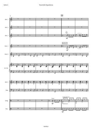 Tarantella Napoletana, Matthias Hennecke, Akkordeon-Orchester, traditionelle Weise, Italien, Miracoli ist fertig, mittelschwer, Akkordeon Noten, Beispielseite