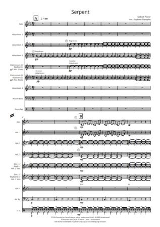 Serpent, Herbert Pixner, Susanne Stampfer, Akkordeon-Orchester, Solo-Stimme, Klangmalerei, Konzertstück, gut gegen böse, mittelschwer, Akkordeon Noten, Notenbeispiel