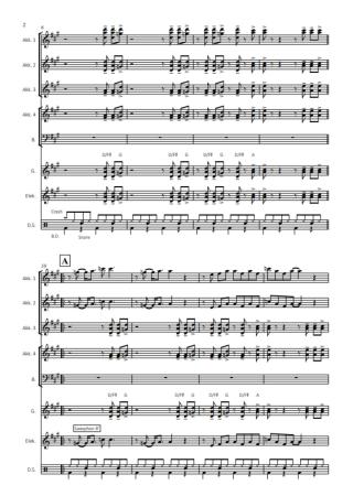 Highway to Hell, AC/DC, Oliver Kruck, ​Akkordeon-Orchester, Rock, ideal für's Unterhaltungsprogramm, leicht-mittelschwer, Akkordeon Noten, Beispielseite