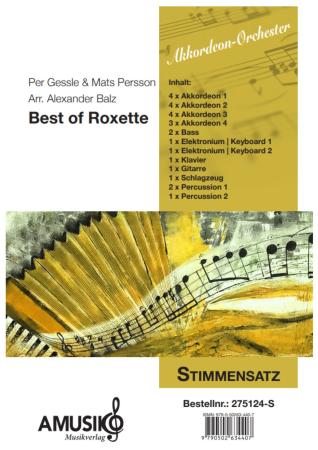 Best of Roxette, Per Gessle, Mats Persson, Alexander Balz, Akkordeon-Orchester, Medley, Potpourri, Welthits, Megahits, mittelschwer, Akkordeon Noten, Stimmensatzdeckblatt