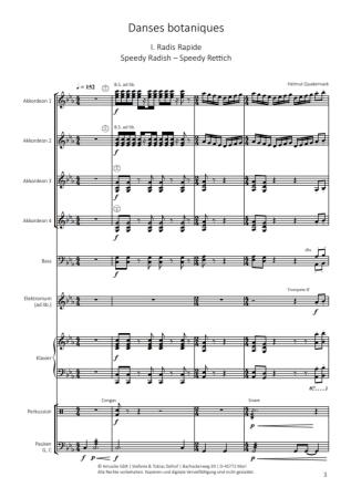 Preview: Danses botaniques, Helmut Quakernack, Akkordeon-Orchester, Suite in fünf Sätzen, Konzertsuite, schwer, Akkordeon Noten, Ansichtsseite
