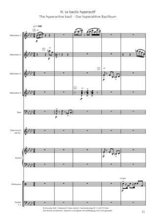 Danses botaniques, Helmut Quakernack, Akkordeon-Orchester, Suite in fünf Sätzen, Konzertsuite, schwer, Akkordeon Noten, Beispielseite