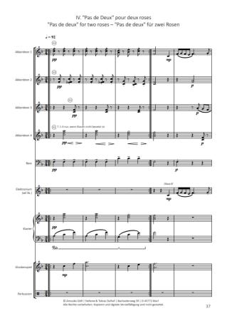 Danses botaniques, Helmut Quakernack, Akkordeon-Orchester, Suite in fünf Sätzen, Konzertsuite, schwer, Akkordeon Noten, Notenbeispiel