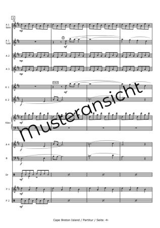 Cape Breton Island - Canadian Impressions, Rudi Braun, Akkordeon-Orchester, Landschaftsbeschreibung, Kanada, Klangvielfalt, mittelschwer-schwer, Konzertstück, Wertungsstück, Akkordeon Noten, Beispielseite