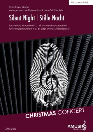 Silent Night | Stille Nacht, Franz Xaver Gruber, Hans-Günther Kölz, Matthias Anton, Akkordeon und Melodieinstrument, Standardbass MII, mittelschwer, Weihnachten, Weihnachtslied, Akkordeon plus, Kammermusik, Kammermusik-Duo, Duo, Duett, Akkordeon Noten