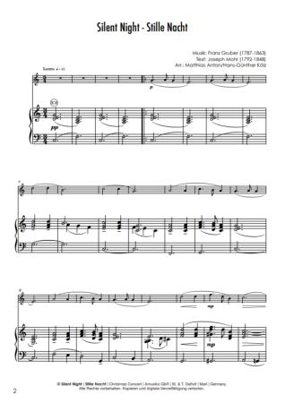 Preview: Silent Night | Stille Nacht, Franz Xaver Gruber, Hans-Günther Kölz, Matthias Anton, Akkordeon und Melodieinstrument, Standardbass MII, mittelschwer, Weihnachten, Weihnachtslied, Akkordeon plus, Kammermusik, Kammermusik-Duo, Duo, Duett, Akkordeon Noten, No