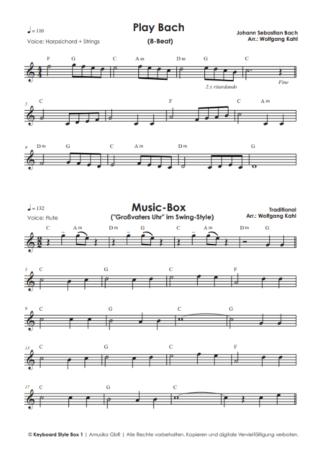 Preview: Keyboard Style-Box Band 1, Wolfgang Kahl, Keyboard-Solo, Spielheft, Begleitautomatik, Keyboard spielen lernen, sehr leicht, Keyboard Noten, Notenbeispiel