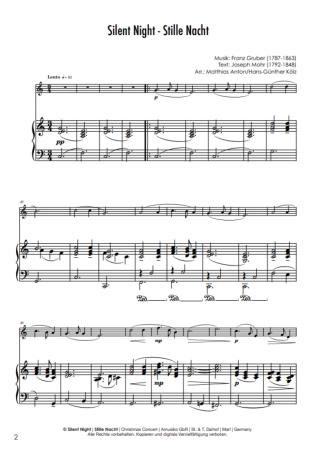 Preview: Silent Night | Stille Nacht, Franz Xaver Gruber, Hans-Günther Kölz, Matthias Anton, Klavier und Melodieinstrument, mittelschwer, Weihnachten, Weihnachtslied, Piano plus, Kammermusik, Kammermusik-Duo, Duo, Duett, Klavier Noten, Beispielseite