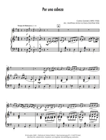 Preview: Por una cabeza, Carlos Gardel, Hans-Günther Kölz, Matthias Anton, Klavier und Melodieinstrument, Tango Concert, mittelschwer, Piano plus, Kammermusik, Kammermusik-Duo, Duo, Duett, Klavier Noten, Notenbeispiel