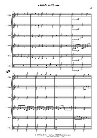 Abide with me, William H. Monk, Werner Heetfeld, Akkordeon-Orchester, Choral, Kirchenkonzert, Gottesdienst, mittelschwer, Akkordeon Noten, Notenbeispiel