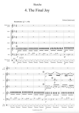 Sketche, Helmut Quakernack, Akkordeon-Orchester, Akkordeon-Ensemble, Suite in vier Sätzen, schwer, Akkordeon Noten, Notenbeispiel