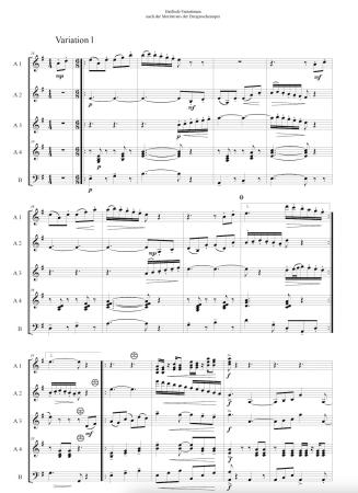 Haifisch-Variationen, Kurt Weil, Helmut Quakernack, Akkordeon-Orchester, Akkordeon-Ensemble, Dreigroschenoper, Mackie Messer, Moritat, mittelschwer-schwer, Akkordeon Noten, Beispielseite