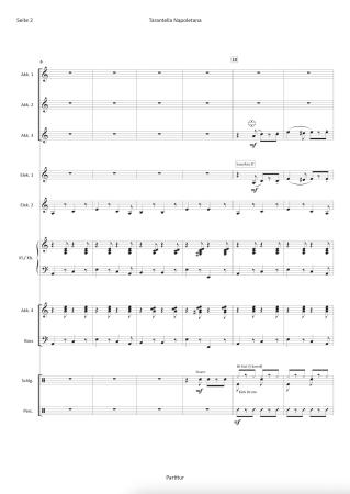 Tarantella Napoletana, Matthias Hennecke, Akkordeon-Orchester, traditionelle Weise, Italien, Miracoli ist fertig, mittelschwer, Akkordeon Noten, Beispielseite