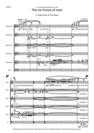 The Ice Forest of Inari, Ian Watson, Akkordeon-Orchester, Akkordeon-Ensemble, Suite in drei Sätzen, Auftragskomposition, World Music Festival Innsbruck, WMF, Höchststufe, sehr schwer, Wertungsstück, Wettbewerbsliteratur, Orchesternoten, Musiknoten, Origin
