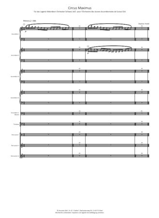 Circus Maximus, Stephan Hodel, Akkordeon-Orchester, Auftragskomposition, World Music Festival Innsbruck, WMF, Höchststufe, sehr schwer, Wertungsstück, Wettbewerbsliteratur, Orchesternoten, Musiknoten, Originalkomposition, Originalmusik, Akkordeon Noten, N