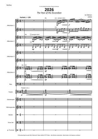 Preview: 2026 - The Year of the Accordion, Ian Watson, Akkordeonorchester, Instrument des Jahres, mittelschwer, Global Accordion Project Orchestra, feierliches Orchesterstück, Crowdfunding, Auftragskomposition, Originalkomposition, Akkordeon Noten, Originalmusik,