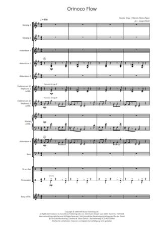 Preview: Orinoco Flow, Enya, Roma Ryan, Jürgen Moll, Akkordeon-Orchester, mittelschwer, mit Easy-Stimme, Unterhaltungskonzert, Megahit, Akkordeon Noten, Notenbeispiel