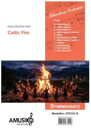 Preview: Celtic Fire, Hans-Günther Kölz, Akkordeon-Orchester, Irish Folk, mittelschwer-schwer, Originalkomposition, Originalmusik, Irland, Akkordeon Noten, Stimmensatzdeckblatt