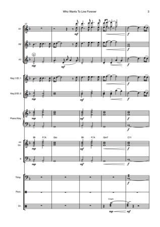 Who Wants To Live Forever, Queen, Brian May, Hans-Günther Kölz, Akkordeon-Orchester, mittelschwer, Welthit, Weltbekannter Klassiker, Sinfonisches Arrangement, Gänsehaut, ideal für Konzerte & feierliche Anlässe, Akkordeon Noten, Notenbeispiel