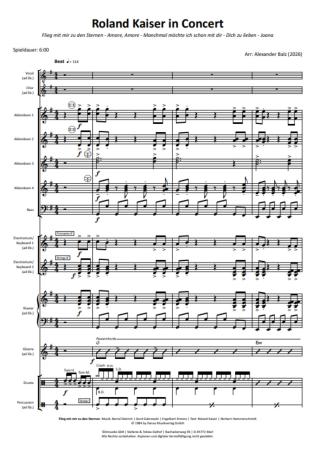 Preview: Roland Kaiser in Concert, Alexander Balz, Akkordeon-Orchester, Medley, Potpourri, Megahits, mittelschwer, inkl. Gesangsstimmen (Solo und Chor), Konzert-Highlight, Akkordeon Noten, Ansichtsseite