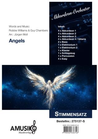 Preview: Angels, Robbie Williams, Guy Chambers, Jürgen Moll, Akkordeon-Orchester, Ballade, Megahit, Welthit, Gänsehaut, leicht-mittelschwer, mit Easy-Stimme, Akkordeon Noten, Stimmensatzdeckblatt