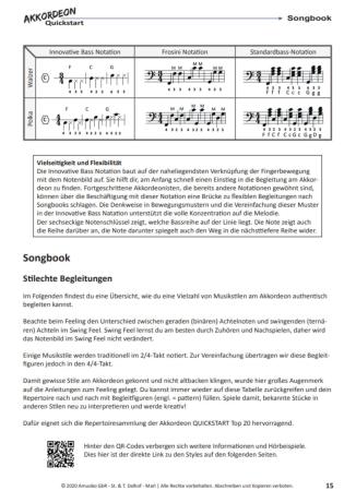 Akkordeon Quickstart, Matthias Matzke, Akkordeon spielen lernen, einfach, Akkordeon-Solo, Akkordeon-Noten, Innovative Bass Notation, Standardbass MII, Anfänger, autodidaktisch, Notenbeipiel