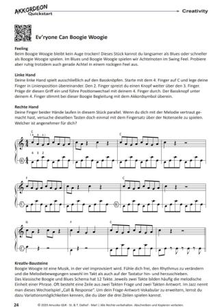 Akkordeon Quickstart, Matthias Matzke, Akkordeon spielen lernen, einfach, Akkordeon-Solo, Akkordeon-Noten, Innovative Bass Notation, Standardbass MII, Anfänger, autodidaktisch, Blick in die Noten