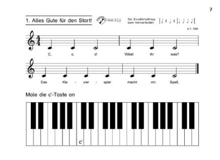 Preview: Kleine Musiker ganz groß Band 1, Anastasia Tsarchatzidou, Georg Bühler, Schulwerk für Klavier, sehr leicht, für Kinder ab 4 Jahren, kindgerecht, Klavierunterricht, Klavierschüler, inkl. Playback-CD, Anfänger am Klavier, Klavierschule, Klavier Noten, Beisp