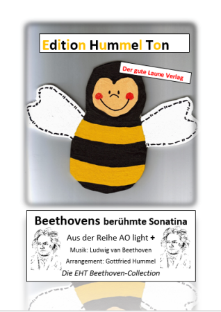 Beethovens berühmte Sonatina, Ludwig van Beethoven, ​Gottfried Hummel, Akkordeonorchester, Schülerorchester, Jugendorchester, Sonatine G-Dur, Konzert-Opener, leicht-mittelschwer, Easy-Stimme, Akkordeon Noten