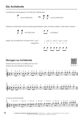 Schule für chromatische Mundharmonika Band 1, Kathrin Gass, Schulwerk, Lehrwerk, Mundharmonikaschule, Chromonica, mit Online-Material, sehr leicht, Mundharmonika Noten, Mundharmonika spielen lernen, Anfänger, Probeseite