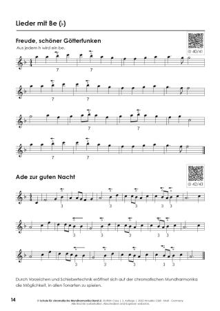 Schule für chromatische Mundharmonika Band 2, Kathrin Gass, Schulwerk, Lehrwerk, Mundharmonikaschule, Chromonica, mit Online-Material, Fortgeschrittene, leicht, Mundharmonika Noten, Mundharmonika spielen lernen, Notenbeispiel