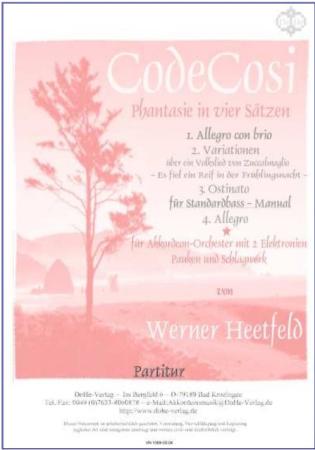 CodeCosi, Werner Heetfeld, Akkordeon-Orchester, Fantasie in vier Sätzen, viersätzige Komposition, mit rechts und links, Wertungsstück, Wettbewerbsstück, Wettbewerbsliteratur, schwer, Oberstufe, Akkordeon Noten, Originalkomposition, Originalmusik, Cover