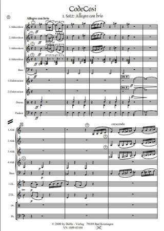 CodeCosi, Werner Heetfeld, Akkordeon-Orchester, Fantasie in vier Sätzen, viersätzige Komposition, mit rechts und links, Wertungsstück, Wettbewerbsstück, Wettbewerbsliteratur, schwer, Oberstufe, Akkordeon Noten, Originalkomposition, Originalmusik, Probesei