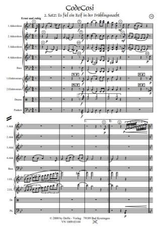CodeCosi, Werner Heetfeld, Akkordeon-Orchester, Fantasie in vier Sätzen, viersätzige Komposition, mit rechts und links, Wertungsstück, Wettbewerbsstück, Wettbewerbsliteratur, schwer, Oberstufe, Akkordeon Noten, Originalkomposition, Originalmusik, Notenbei
