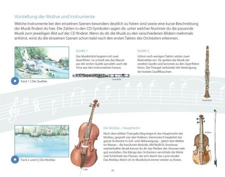 Die Moldau, Bedřich Smetana, ​Karin Schuh, Sissi Katefidis, Musikalisches Bilderbuch, inkl. Audio-CD, musikalisches Märchen, Klassik-Schatz, für Kindergarten, Vorschule, Grundschule, zu Hause, für die ganze Famlie, Einblick ins Buch